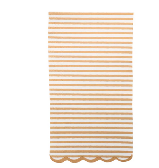 Tan Striped Dinner Dinner Napkin