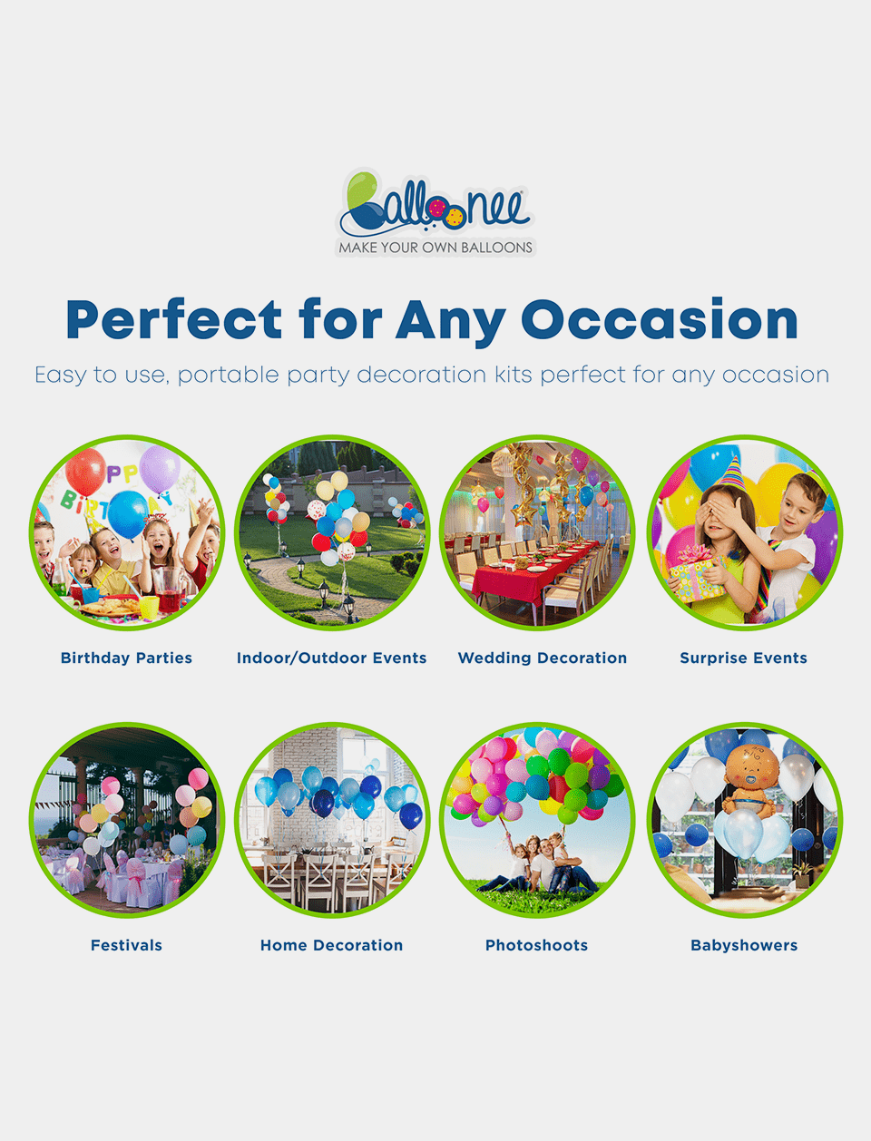 Balloonee Standard Disposable Helium Party Kit - Combo Pack of 4