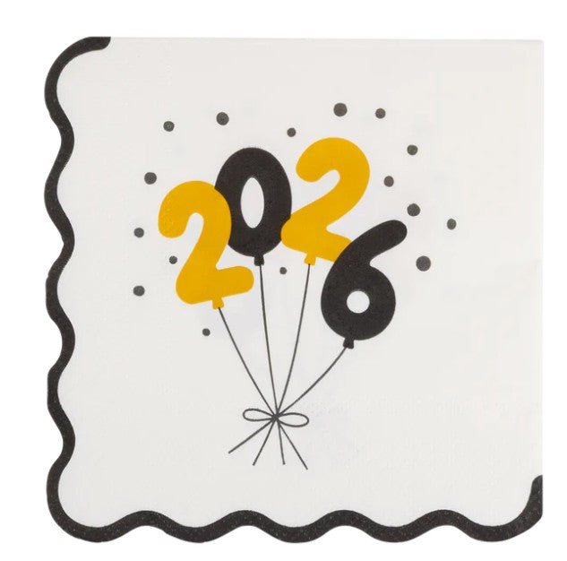 FOIL 2026 Balloons Cocktail Napkin