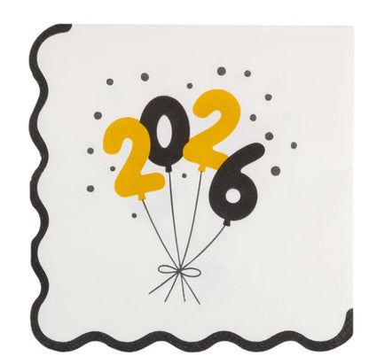 FOIL 2026 Balloons Cocktail Napkin