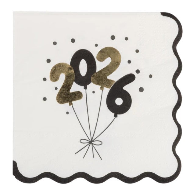 FOIL 2026 Balloons Cocktail Napkin