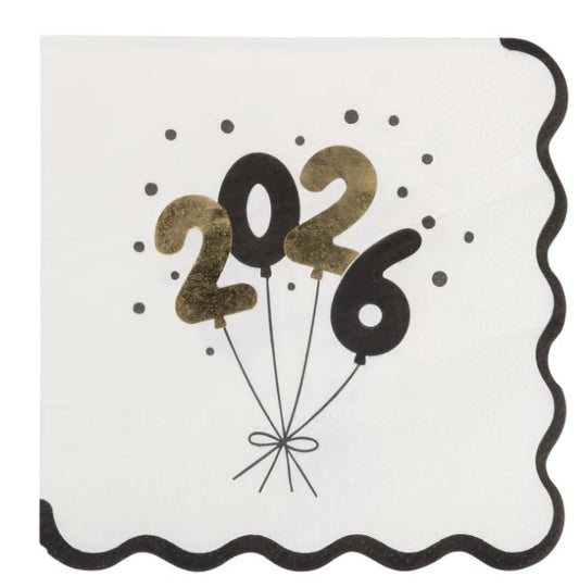 FOIL 2026 Balloons Cocktail Napkin