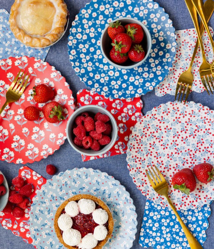 Floral Bamboo Plate Set