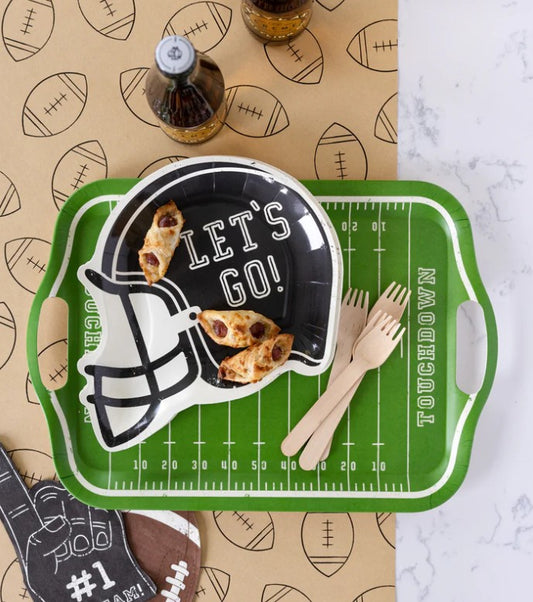 Football Field Bamboo Reusable Tray