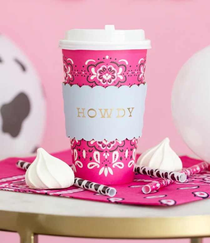 Cowgirl Pink Bandana To Go Cups