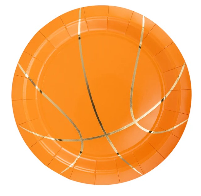 9" Basketball Paper Plate