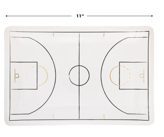 Basketball Court Shaped Paper Plate