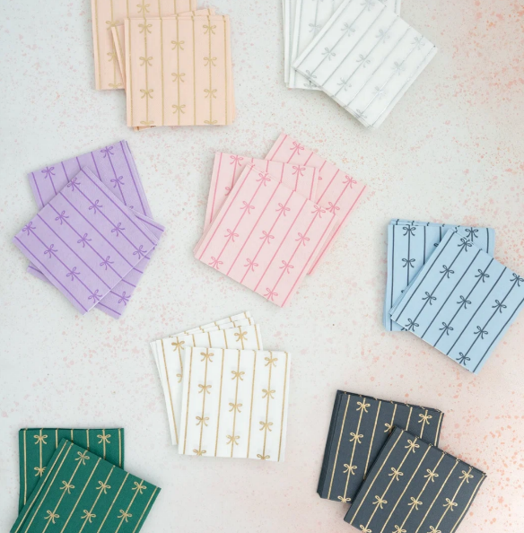Sky Blue Signature Bow Small Napkins