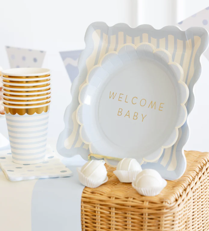 Baby Blue Polka Dot Dinner Napkin