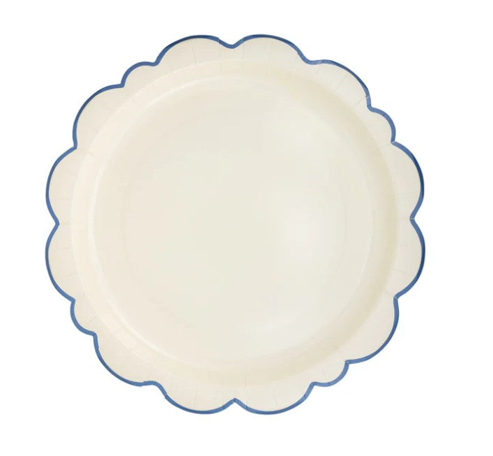 Pembroke Cream with Blue Edge 12" Paper Plate