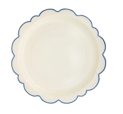 Pembroke Cream with Blue Edge 12" Paper Plate