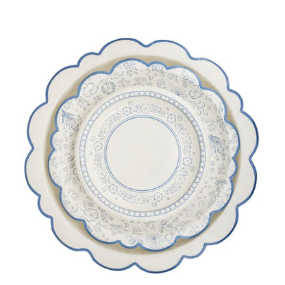 Pembroke Cream with Blue Edge 12" Paper Plate
