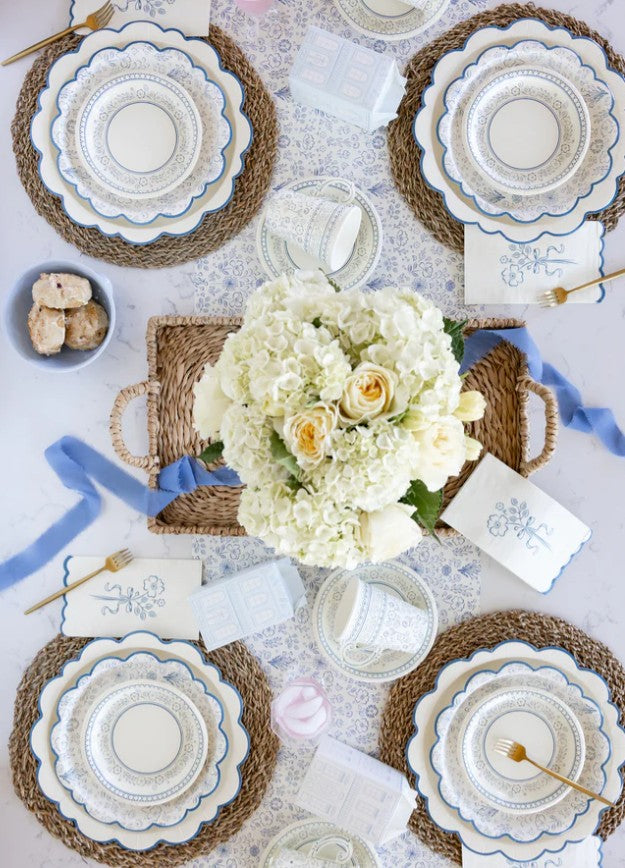 Pembroke Cream with Blue Edge 12" Paper Plate