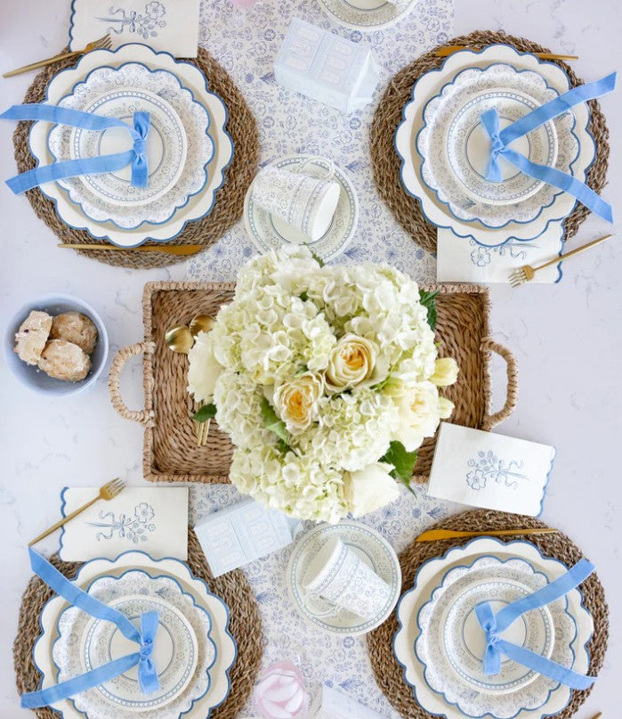 Pembroke Cream with Blue Edge 12" Paper Plate