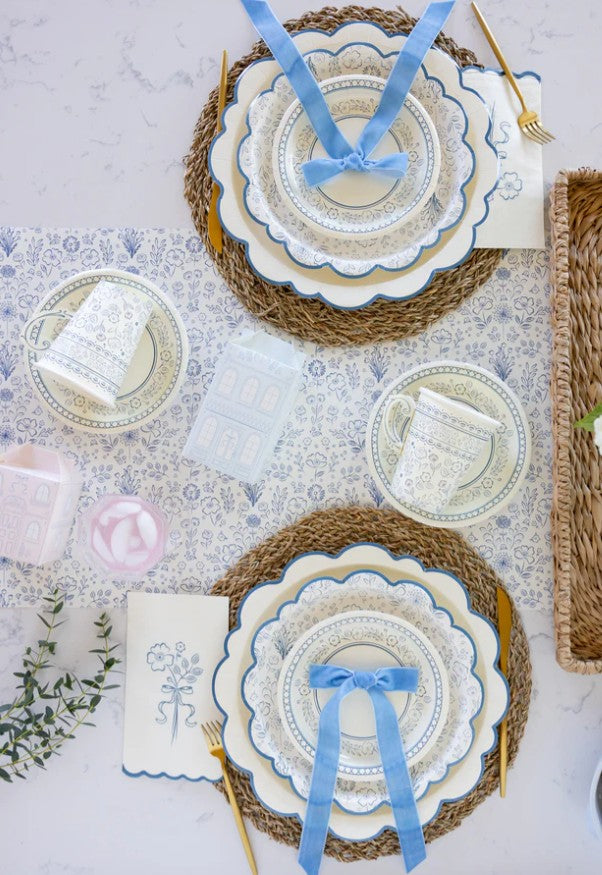 Pembroke Cream with Blue Edge 12" Paper Plate