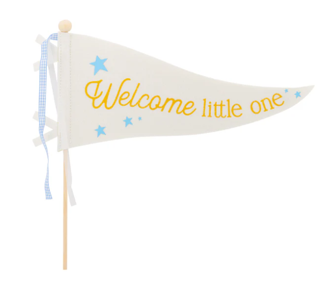 Welcome Little One Blue Pennant