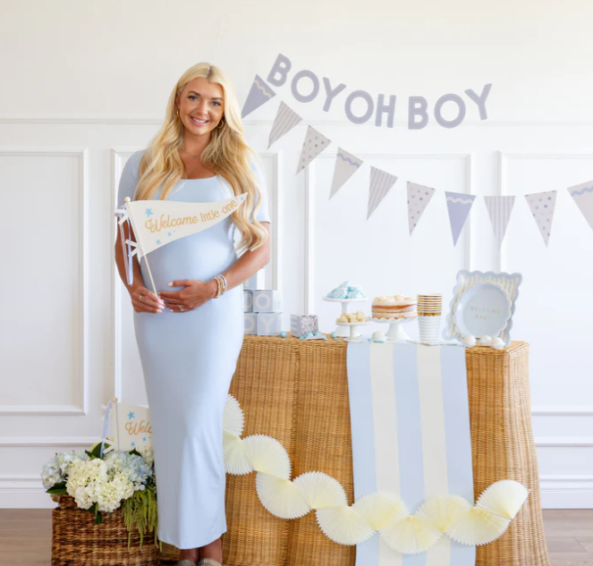 Welcome Little One Blue Pennant
