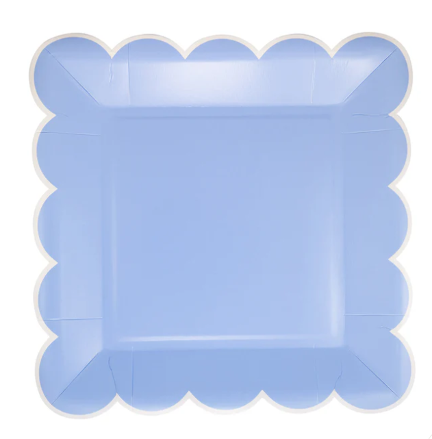 Blue Scalloped 9" Square