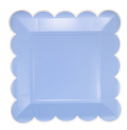 Blue Scalloped 9" Square