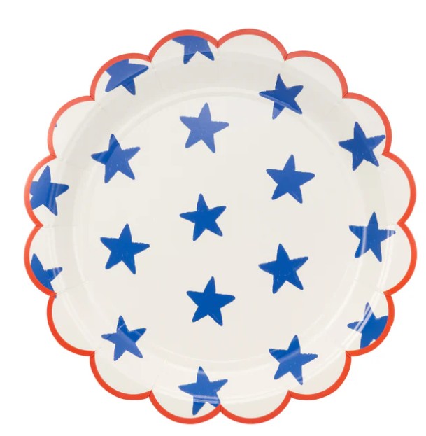 Blue Stars Paper Plate - 9"