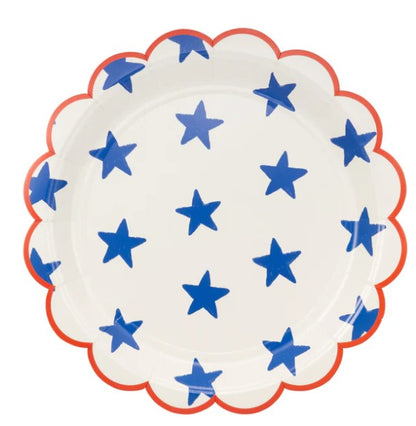 Blue Stars Paper Plate - 9"