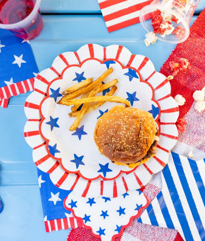 Blue Stars Paper Plate - 9"