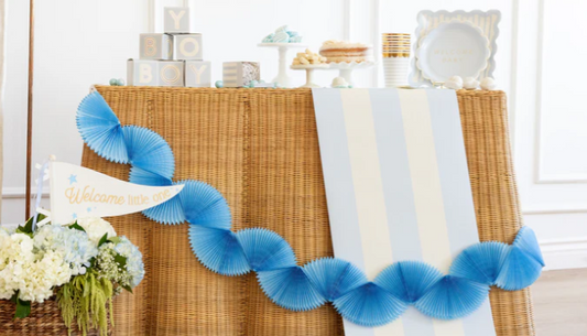 Blue Tissue Bunting Banner