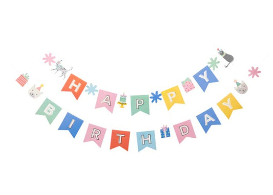 Happy Birthday Banner - Cat