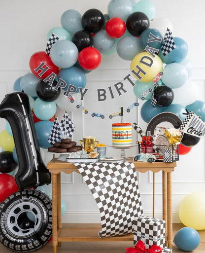 Miles per Hour - Checkered Flag Table Runner