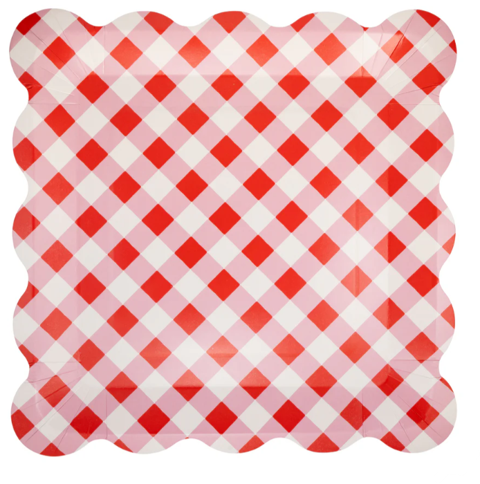 Cherries Gingham Plate