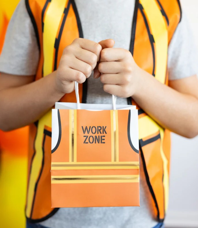 Construction Vest Treat Bag Set