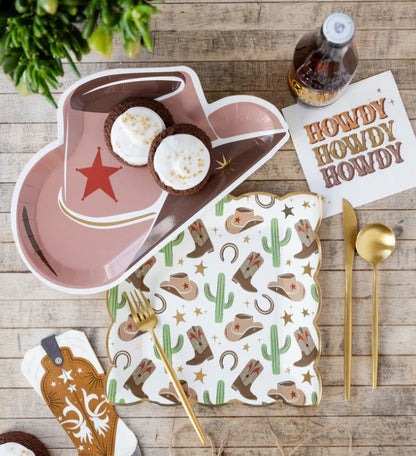 Cowboy Tan Hat Paper Plate