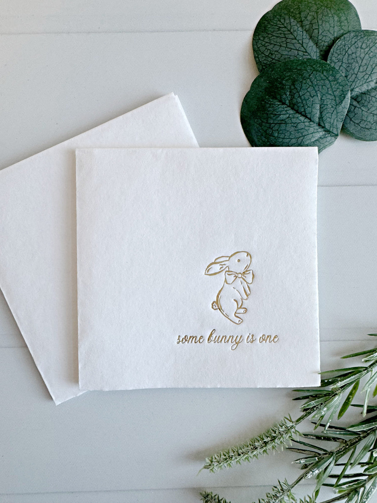Some Bunny is One Cocktail Napkins Gold Foil - First Birthday