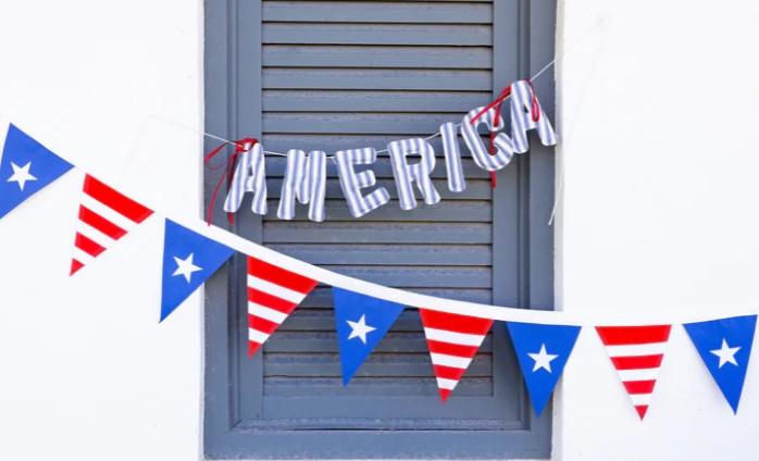 Stars and Stripes Outdoor Fabric Pennant Banner