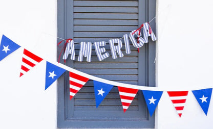 Stars and Stripes Outdoor Fabric Pennant Banner