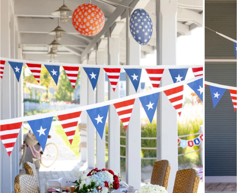 Stars and Stripes Outdoor Fabric Pennant Banner