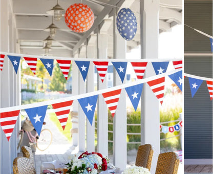 Stars and Stripes Outdoor Fabric Pennant Banner