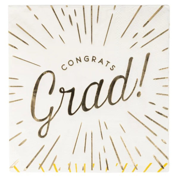 Foiled Congrats Grad Cocktail Napkin