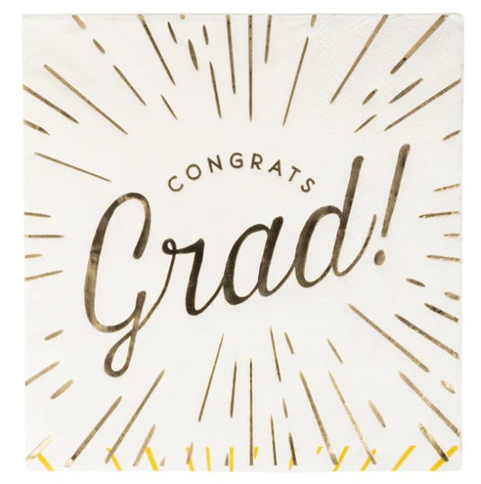 Foiled Congrats Grad Cocktail Napkin