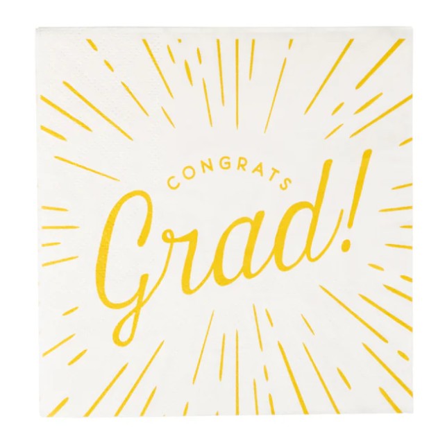 Foiled Congrats Grad Cocktail Napkin