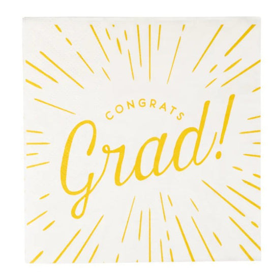Foiled Congrats Grad Cocktail Napkin