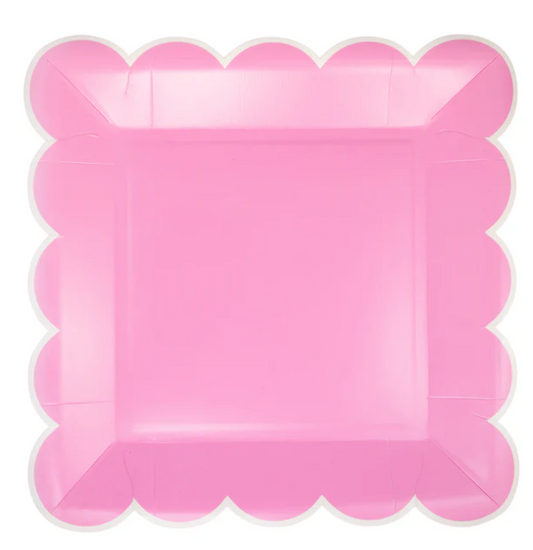 Fuchsia Scalloped Square 9" Plate