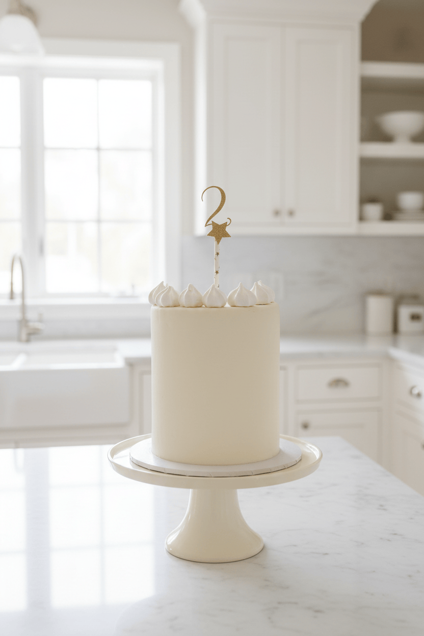 Number 2 Cake Topper Gold Star - 2nd Birthday Cake Topper
