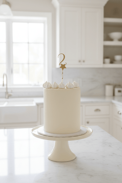 Number 2 Cake Topper Gold Star - 2nd Birthday Cake Topper