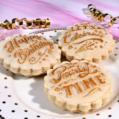 Embossed Birthday Cookie Stamp - Party Time