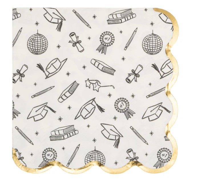 Grad Icon Foil Napkin Cocktail