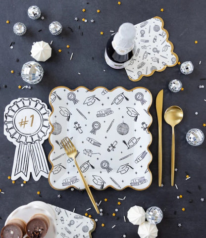 Grad Icon Foil Napkin Cocktail