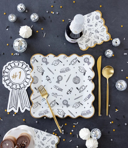 Grad Icon Foil Napkin Cocktail