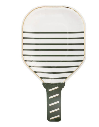White Paddle Shaped Paper Plate
