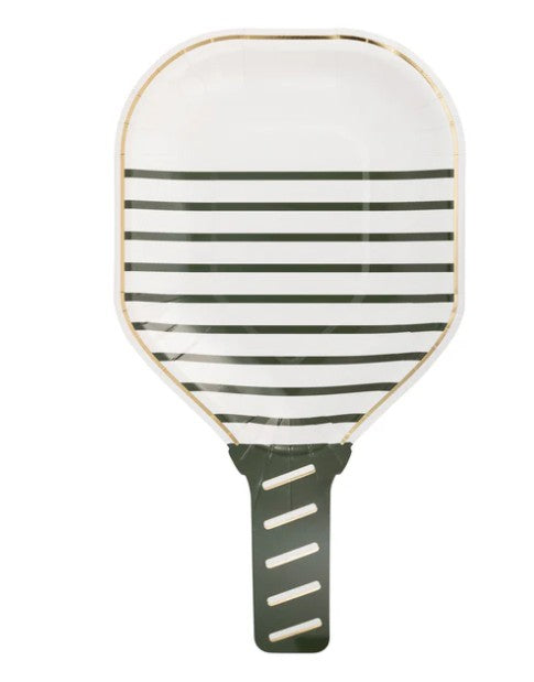 White Paddle Shaped Paper Plate